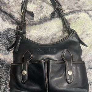 Dooney & Bourke Vintage Florentine Lucy Black Leather Shoulder Bag